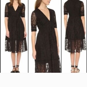 Free People Laurel Lace Black Dress Size 4